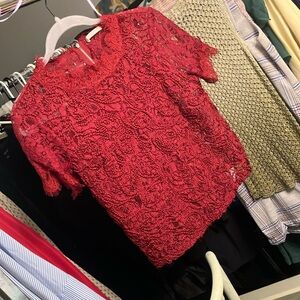 Elegant Red Lace Top